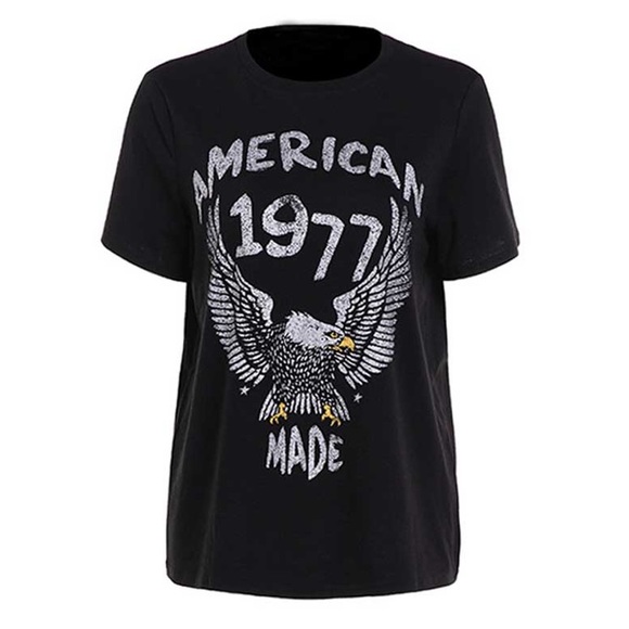 SOLD OUT Black American 1977 Eagle Boho Graphic Tee - Picture 5 of 6